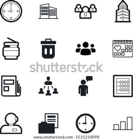 office vector icon set such as: chat, arrow, contact, old, health, laser, persons, information, bar, service, color, educational, daily, talking, copy, traditional, digital, support, subtraction