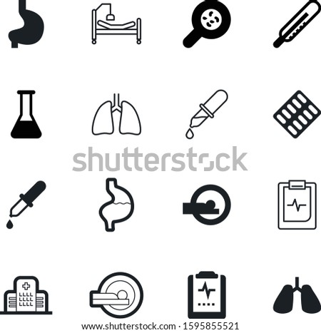 medicine vector icon set such as: structure, stretcher, lab, ambulance, pack, injury, exterior, water, bacterium, help, erlenmeyer, flask, prescription, germs, architecture, bacteria, hospitalization