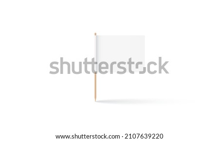 Wooden toothpicks with white paper flag, Blank mockup for advertising and promotions
