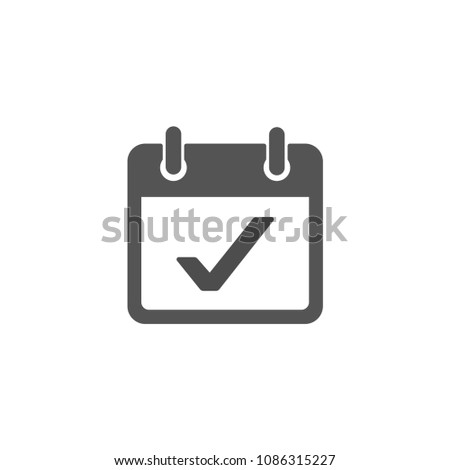 Calendar checkmark icon. vector illustration icon appointment date check