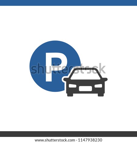 Icon car parking isolated on white background vector illustration