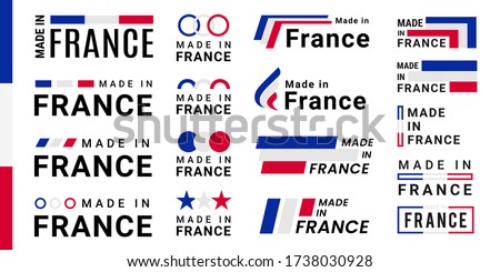 Set of made in france logotype and vector labels