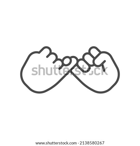 Pinky swear friendship promise line icon