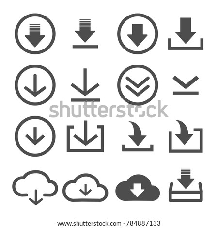 set of download icons web vector image