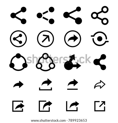 Share vector icon set collections