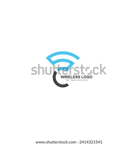 wireless signal logo design template wifi