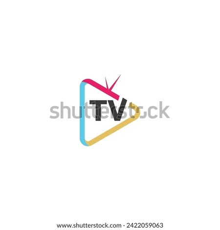 TV or Television channel icon logo design vector template