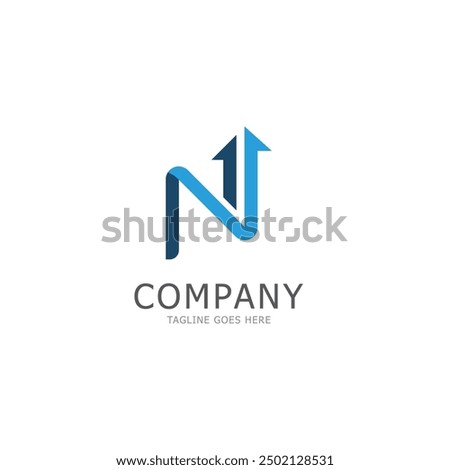 N letter arrow template vector illustration design