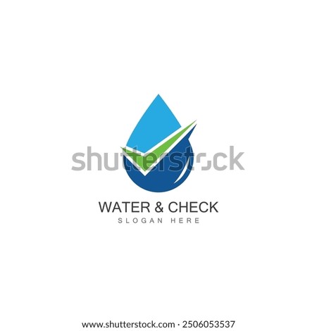 water drop check mark icon vector illustration design template web