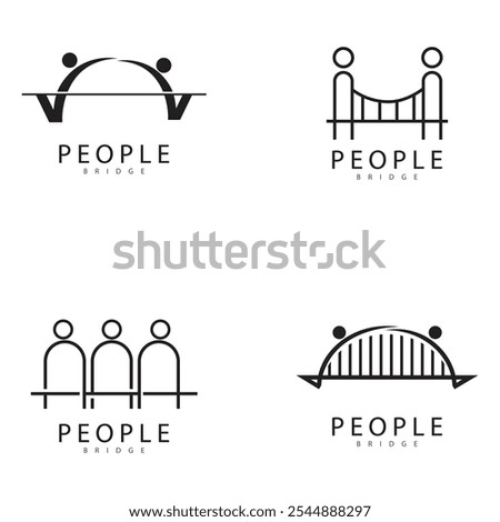 bridge people logo icon vector illustration