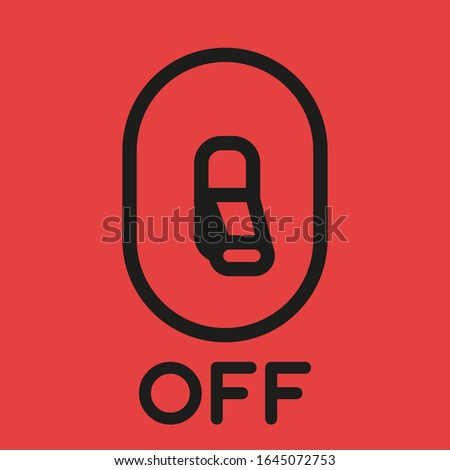 Electric switch line icon. Power off linear style. Toggle switch off position outline vector icon. Symbol, logo illustration. Pixel perfect vector graphics.