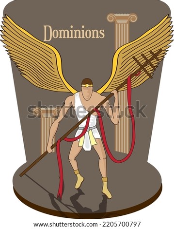 Illustration vector isolated of Christian Mythology, Angels hierarchy, Dominions, middle hierarchy.
