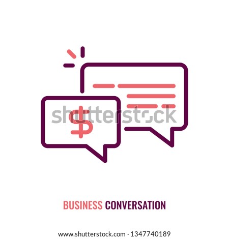 Business conversation, vector line icon, linear illustration.