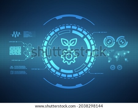 abstract ecology futuristic hud display interface sci fi technology background vector illustration 商業照片 © 