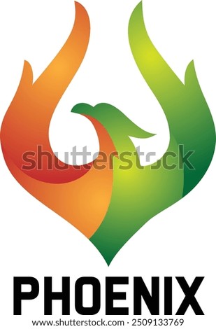 Phoenix logo vector free download Modern gradient rising phoenix