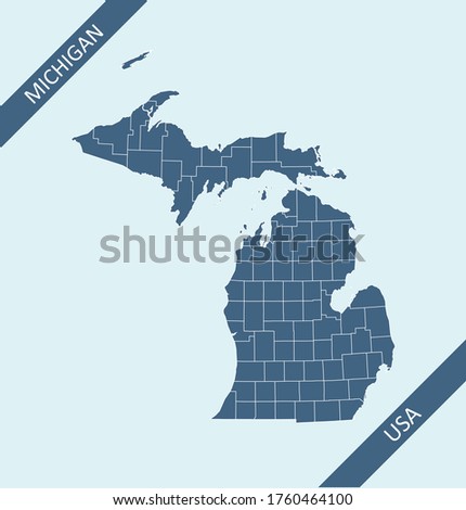 County map of Michigan USA