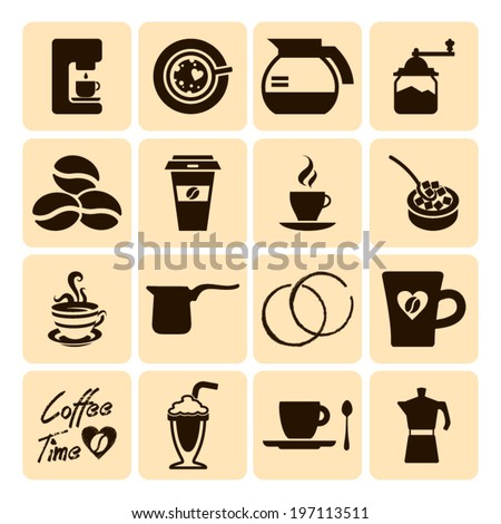 Coffee icons set