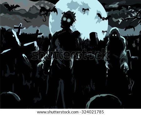 vector image of a walking zombie for Halloween