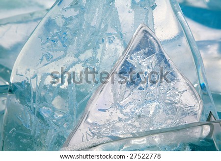 blue crystal-clear ice