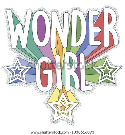 wonder girl, vector graphics for your design,vector graphics for t-shirt 