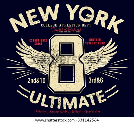 tee graphics,new york ultimate college football graphics,vintage graphics for t-shirt