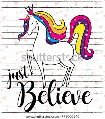 Unicorn Vector Icon Isolated On White Horse Sticker Patch Badge Cute Magic Cartoon Fantasy Animal Rainbow Hair Dream Symbol Design For Children Unicorn Vector Icon Isolated On White Horse Sticker Patch Badge Cute Magic Cartoon Fantasy Animal Rainbow Hair Dream Symbol Design For Children