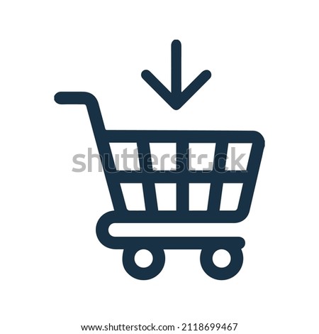 Add to cart caddie or shopping cart icon