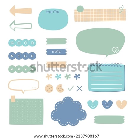 set of cute hand drawn, doodle text box with icon, speech bubble balloon, text box, flat design, vector, illustration