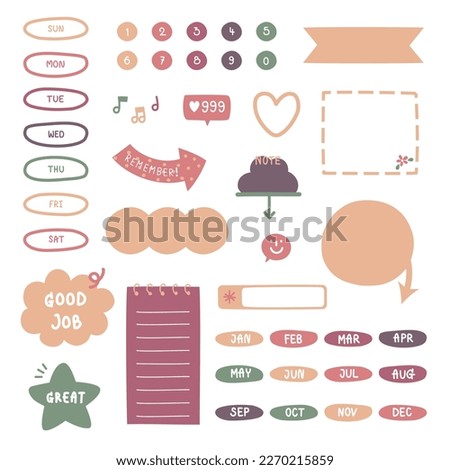 set of cute hand drawn, doodle text box with icon, speech bubble balloon, flat design, vector, illustration