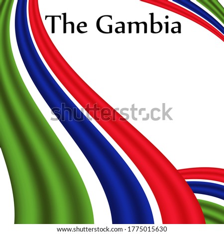 Flag of The Gambia country on white background. Eps.file.