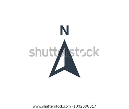 Arrow Compass Icon Vector Logo Template. North Direction.