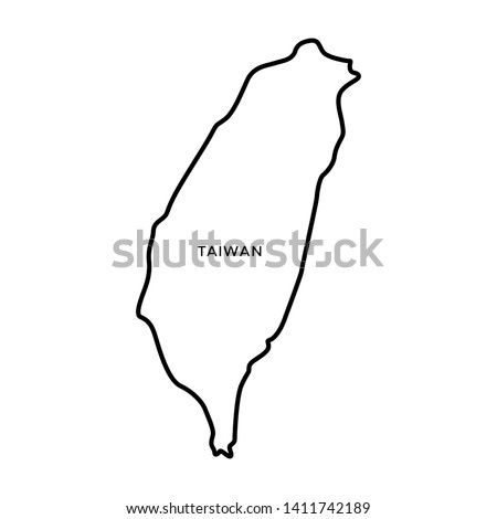Outline Map of Taiwan Vector Design Template. Editable Stroke