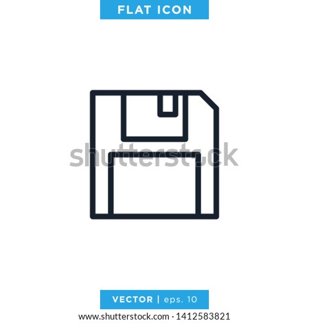 Save Icon Vector Logo Design Template. Diskette Icon.