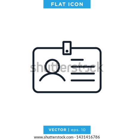 Id Card Icon Vector Design Template. Trendy Style With Editable Stroke