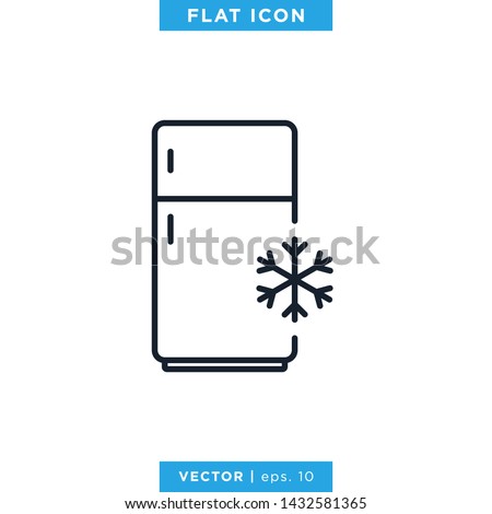 Refrigerator Icon Vector Icon Design Template. Editable Stroke