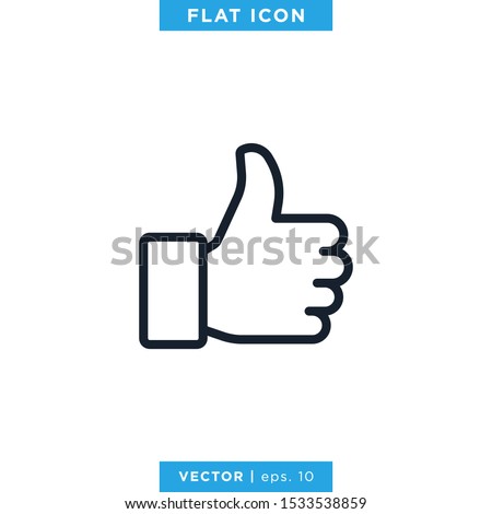 Thumbs Up Icon Vector Design Template. Editable Stroke