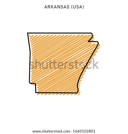 Scribble Map of Arkansas Design Template