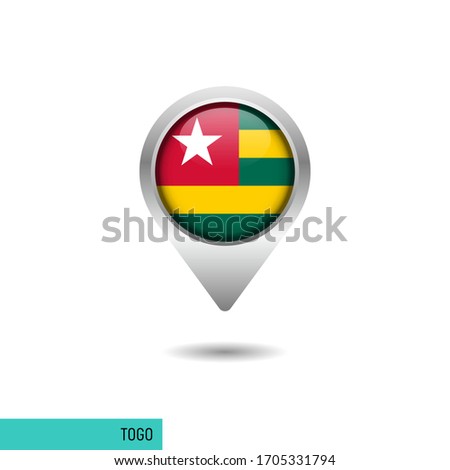 Togo flag map pin vector design template