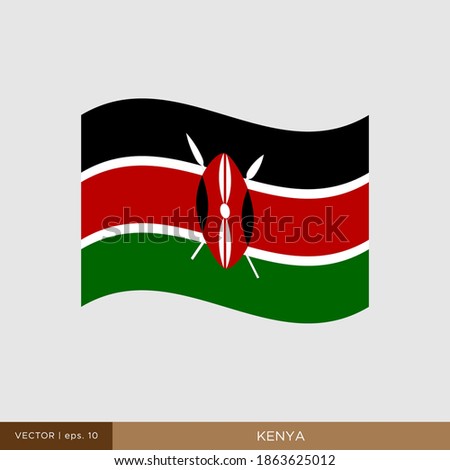 Kenya Flag Vector Illustration Design Template.