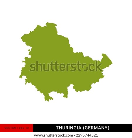 Detailed Map of Thuringia (Thüringen) - State of Germany Vector Illustration Design Template