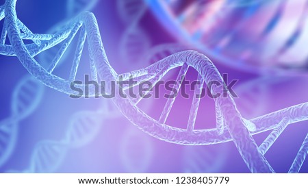 Blue DNA structure isolated background. 3D illustration ストックフォト © 