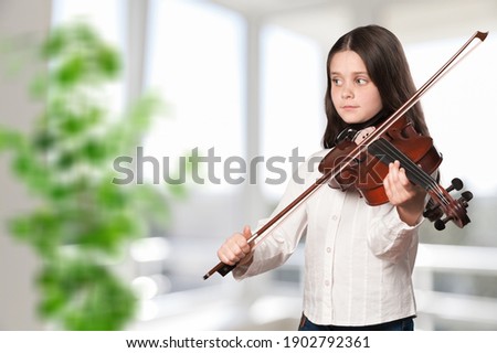 Image, Stock Photo Girl playing viola Viola