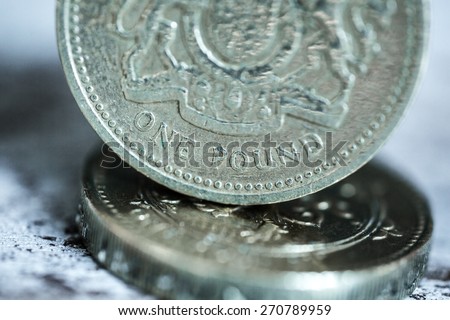 Pound Symbol, One Pound Coin, British Currency.