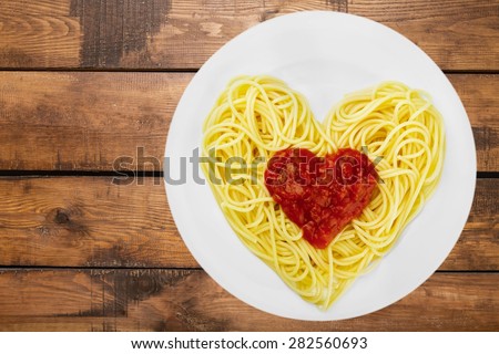 Spaghetti, Pasta, Heart Shape.