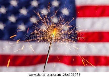 Fourth of July, Sparkler, Pyrotechnics.