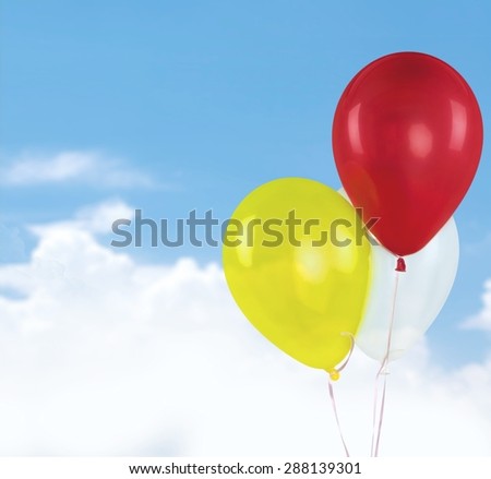Balloon, Human Hand, Three Objects.