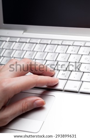 Computer Keyboard, Human Hand, Typing.