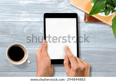 Note Pad, Digital Tablet, Human Hand.