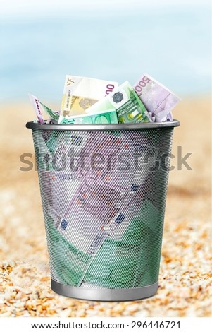 European Union Currency, Garbage, Currency.