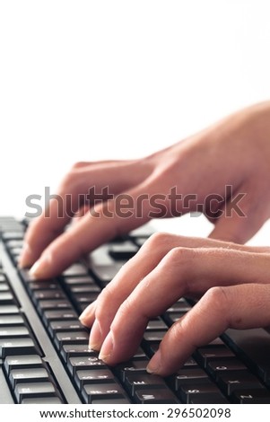 Typing, Human Hand, Computer Keyboard.